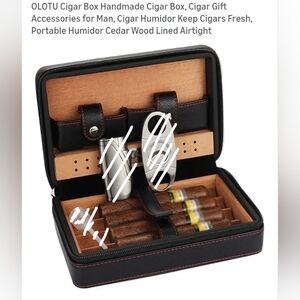 Mini Cigar Humidor Cigar Box, CEDAR Lined Air Tight, New No Lighter Or Cutter